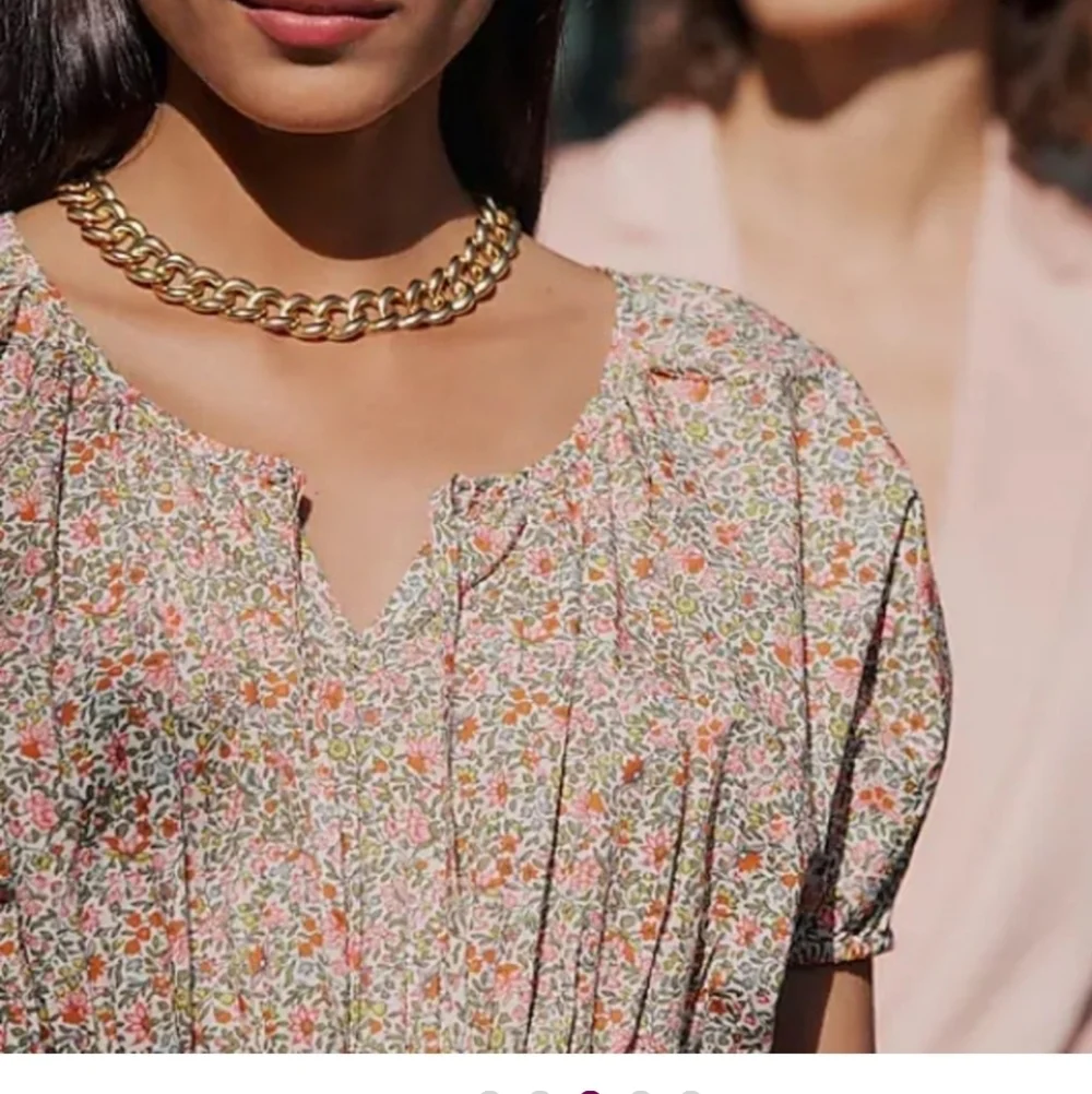 J.Crew Cotton Cinched waist puff sleeve nap dress scattered blooms cottagecore M